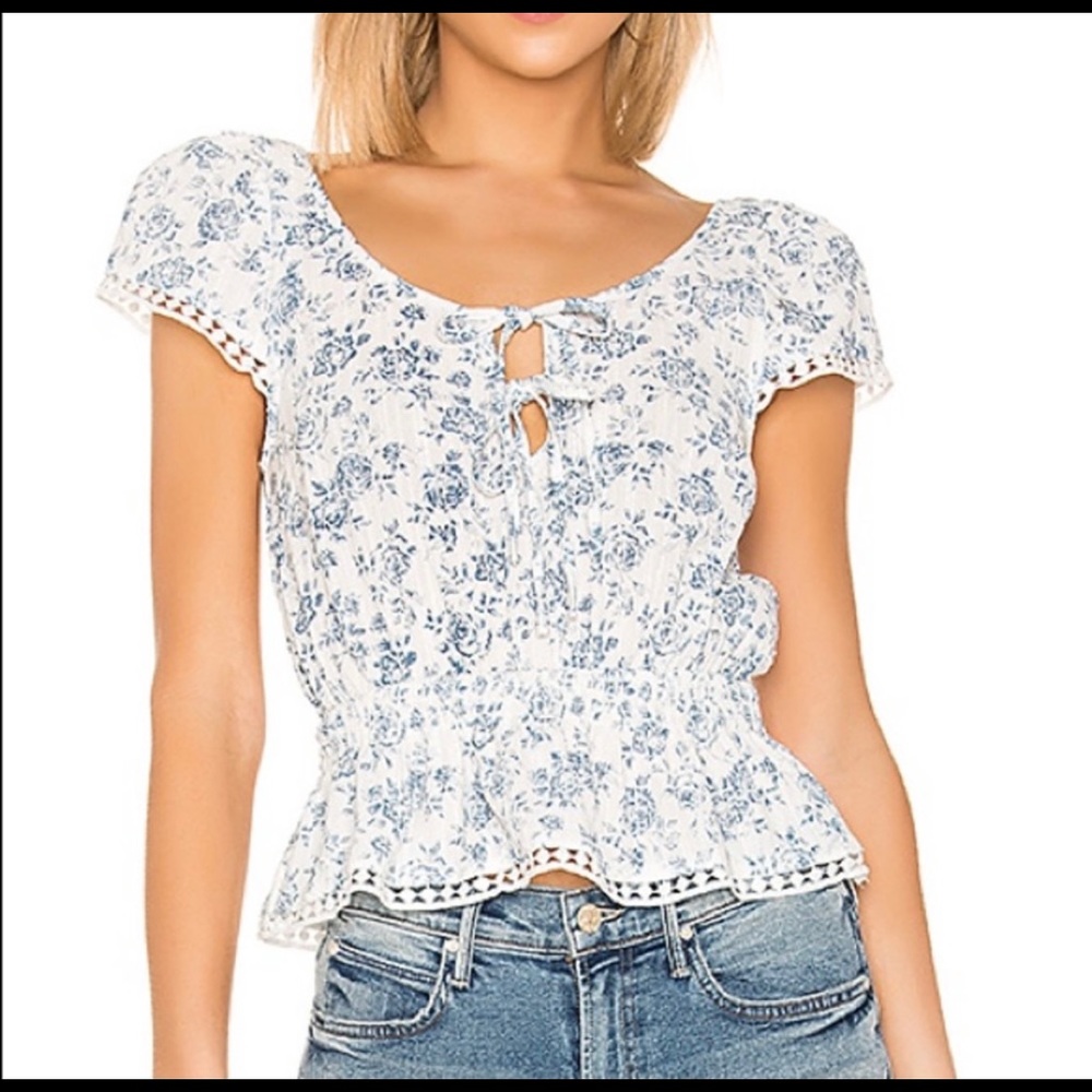 MINKPINK Skye Rose Smocked Top